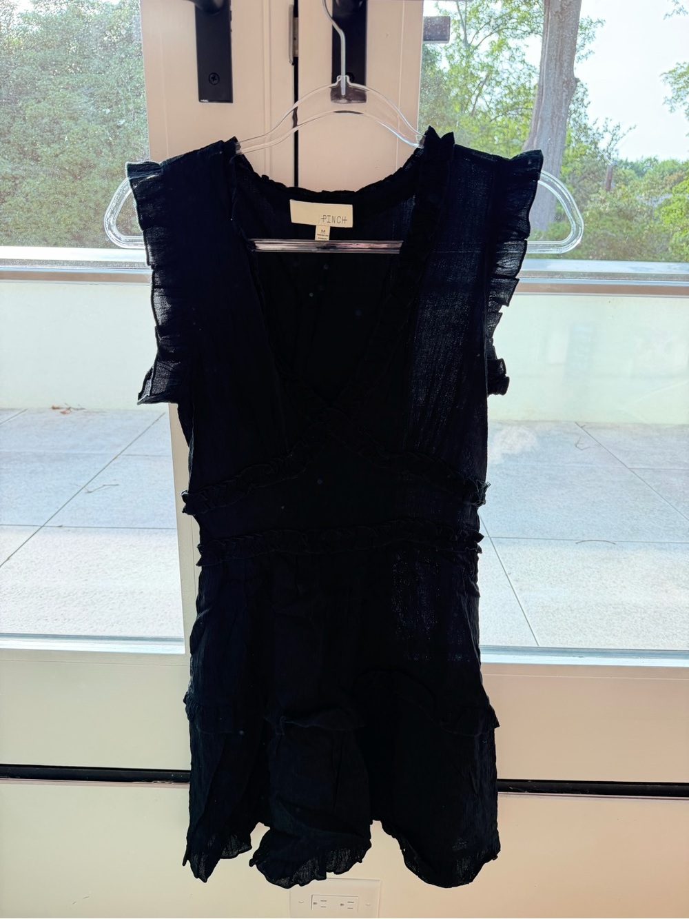 Pinch Black Ruffled Mini Dress